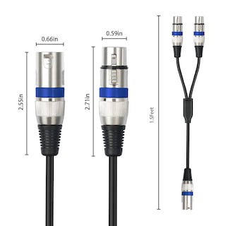 Foto 4 | Foto 4 | Cable Divisor Xlr Y Hualeu 45 Cm 1 Macho A 2 Hembras Paquete De 5 - Venta Internacional.