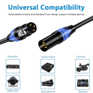 Foto 4 | Foto 4 | Cable De Micrófono Xlr Cables Aqool De 25 Pies Paquete De 2 Unidades Macho A Hembra - Venta Internacional.