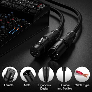 Foto 2 | Foto 2 | Cable Xlr Nuosiya De 0 9 M  4 Paquetes De Micrófonos Balanceados Macho A Hembra - Venta Internacional.
