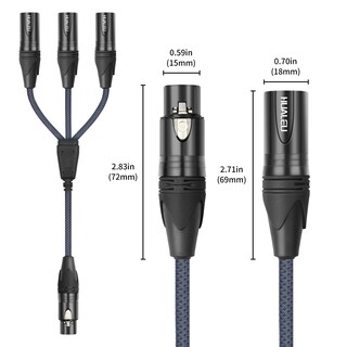 Foto 3 | Foto 3 | Cable Divisor Xlr Hualeu De 3 Pines Xlr Hembra A 3 Macho Y 2 Pies - Venta Internacional.
