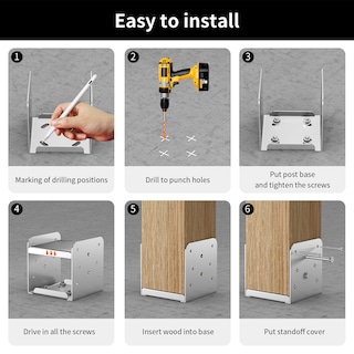 Foto 3 | Foto 3 | Base De Poste Goowoobee De Acero Inoxidable 6x6 Para Poste De Madera - Venta Internacional.