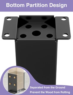 Foto 2 | Foto 2 | Base De Poste Pggp 4 × 4 De Metal Con Partición Anticorrosiva - Venta Internacional.