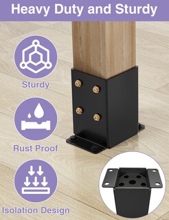 Foto 4 | Foto 4 | Base De Poste Pggp 4 × 4 De Metal Con Partición Anticorrosiva - Venta Internacional.