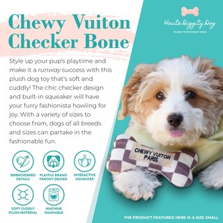 Foto 2 | Foto 2 | Juguete De Peluche Para Perros Haute Diggity Dog Chewy Vuiton Checker Bone Xl - Venta Internacional.