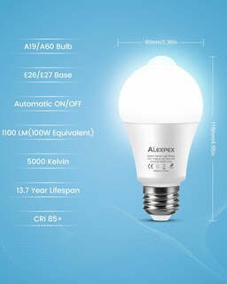 Foto 2 | Foto 2 | Bombillas Con Sensor De Movimiento Alexpex 13 W 1100 Lm 5000 K E26 Paquete De 4 - Venta Internacional.