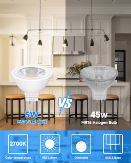 Foto 3 | Foto 3 | Bombilla Led Noobibaba Mr16 De 5 W 450 Lm Regulable 2700 K 12 V Paquete De 6 - Venta Internacional.