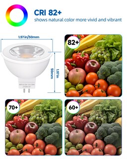 Foto 7 | Foto 7 | Bombilla Led Noobibaba Mr16 De 5 W 450 Lm Regulable 2700 K 12 V Paquete De 6 - Venta Internacional.