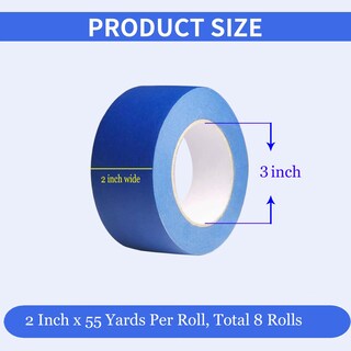Foto 2 | Foto 2 | Cinta Adhesiva Para Pintores Jayjayup 5 Cm De Ancho Azul 8 Rollos De 400 M En Total - Venta Internacional.