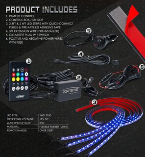 Foto 7 | Foto 7 | Tiras De Luces Decorativas De Neón Underglow Para Coche Xprite 252 Led Rgb - Venta Internacional.