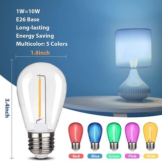 Foto 2 | Foto 2 | Bombillas Led De Repuesto S14 De Colores 30 Unidades - Venta Internacional.