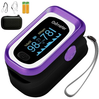 Foto 1 | Foto 1 | Oxímetro De Pulso Con La Yema Del Dedo Manhero Negro Y Morado Frecuencia Respiratoria - Venta Internacional.