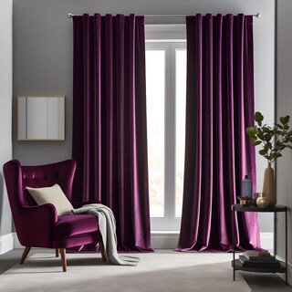 Foto 1 | Foto 1 | Juego De 2 Paneles De Cortinas Aljctns Terciopelo Morado 214 X 132 Cm - Venta Internacional.