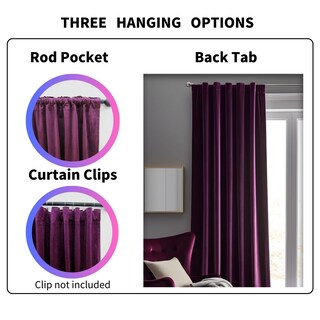 Foto 2 | Foto 2 | Juego De 2 Paneles De Cortinas Aljctns Terciopelo Morado 214 X 132 Cm - Venta Internacional.