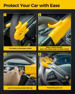 Foto 3 | Foto 3 | Dispositivo Antirrobo Kyx De Bloqueo De Volante Para Automóvil (amarillo) - Venta Internacional.