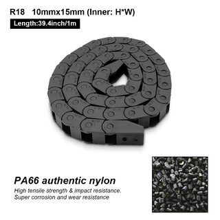 Foto 2 | Foto 2 | Cadena De Arrastre Para Cables Lmioetool R18 10 Mm X 15 Mm Negra 1 M - Venta Internacional.