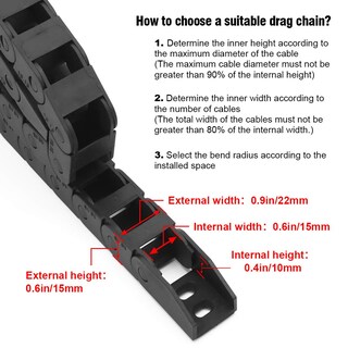 Foto 3 | Foto 3 | Cadena De Arrastre Para Cables Lmioetool R18 10 Mm X 15 Mm Negra 1 M - Venta Internacional.
