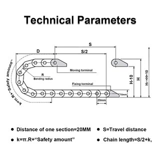 Foto 6 | Foto 6 | Cadena De Arrastre Para Cables Lmioetool R18 10 Mm X 15 Mm Negra 1 M - Venta Internacional.