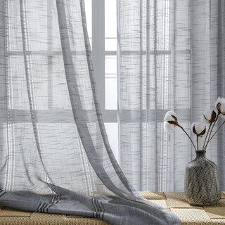 Foto 1 | Foto 1 | Cortinas Maison Colette De Lino Texturizado Semitransparente  132 X 213 Cm  Color Gris - Venta Internacional.