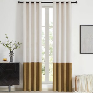 Foto 1 | Foto 1 | Cortinas De Ventana Bulbul Color Block Velvet 213 Cm Color Crema Juego De 2 - Venta Internacional.