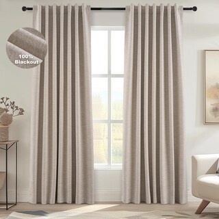 Foto 1 | Foto 1 | Cortinas Topfinel  100% Lino Opaco  280 X 270 Cm  2 Paneles  Color Marrón - Venta Internacional.