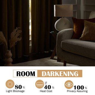 Foto 4 | Foto 4 | Cortinas Beauoop De Terciopelo Marrón Dorado 229 X 229 Cm 2 Paneles - Venta Internacional.