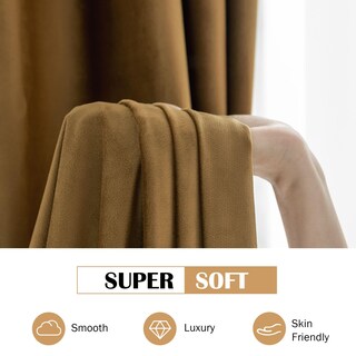Foto 7 | Foto 7 | Cortinas Beauoop De Terciopelo Marrón Dorado 229 X 229 Cm 2 Paneles - Venta Internacional.