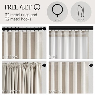 Foto 5 | Foto 5 | Cortinas Topfinel  Extra Largas  Plisadas  De Lino Sintético  300 Cm - Venta Internacional.