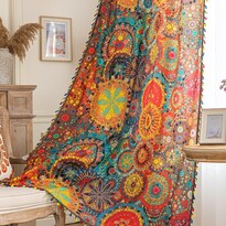 Cortinas Erbnaryx Boho Geométricas Semiopacas De 160 X 160 Cm 2 Paneles - Venta Internacional.