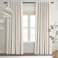 Cortinas Topfinel Blackout De Lino  260 X 260 Cm  Con Ganchos  2 Paneles - Venta Internacional.