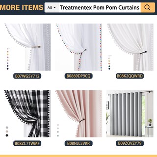 Foto 7 | Foto 7 | Cortinas Transparentes Treatmentex Con Pompones Lilas 213 Cm X 213 Cm 2 Unidades - Venta Internacional.