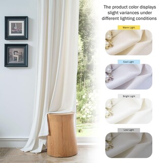 Foto 5 | Foto 5 | Juego De 2 Paneles De Cortinas Beauoop De Terciopelo Crema 229 X 229 Cm - Venta Internacional.