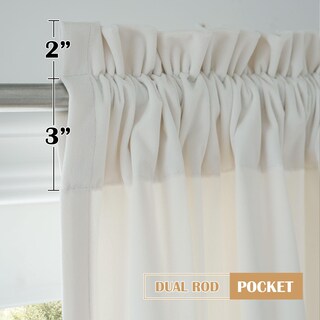 Foto 7 | Foto 7 | Juego De 2 Paneles De Cortinas Beauoop De Terciopelo Crema 229 X 229 Cm - Venta Internacional.