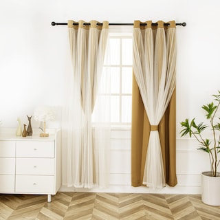 Foto 1 | Foto 1 | Cortinas Inlinas Gold Blackout Con Revestimiento Transparente De 132 X 213 Cm 2 Unidades - Venta Internacional.