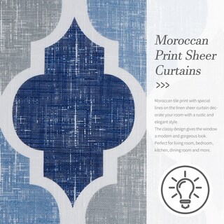 Foto 5 | Foto 5 | Cortinas Beauoop De Lino Semitransparente 213 X 213 Cm 2 Paneles Azul Y Gris - Venta Internacional.