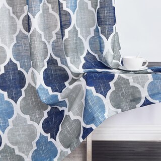 Foto 6 | Foto 6 | Cortinas Beauoop De Lino Semitransparente 213 X 213 Cm 2 Paneles Azul Y Gris - Venta Internacional.