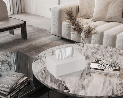 Foto 3 | Foto 3 | Funda Rectangular Para Pañuelos Golranlye  Piel Sintética Y Lino  Color Beige - Venta Internacional.