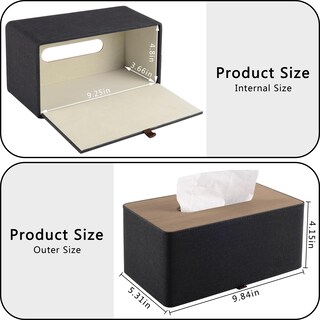Foto 5 | Foto 5 | Soporte Para Pañuelos Rhcsz Piel Sintética De Alta Gama Color Negro - Venta Internacional.