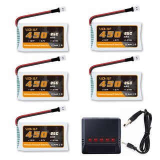 Foto 1 | Foto 1 | Batería Lipo Vicmile De 3 7 V 450 Mah 25 V Con Cargador 5 En 1 5 Unidades - Venta Internacional.