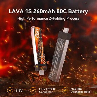 Foto 2 | Foto 2 | Batería Lipo Betafpv Lava 1s 260 Mah 3 8 V 80 V Lihv Con Bt2.0 - Venta Internacional.