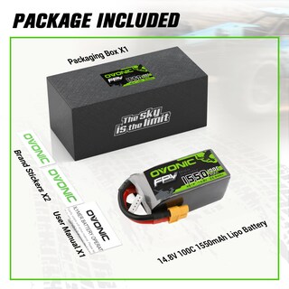 Foto 6 | Foto 6 | Batería Lipo Ovonic 1550 Mah 14 8 V 100c 4s Con Conector Xt60 - Venta Internacional.