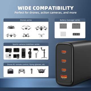 Foto 3 | Foto 3 | Cargador De Batería Brdrc De 100 W Y 4 Puertos Para Dji Drone Con Cable Usb-c - Venta Internacional.