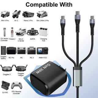 Foto 4 | Foto 4 | Cargador Betschkim Pd 3 En 1 Usb-c Fast De 30 W Para Drones Dji - Venta Internacional.