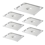 Cubierta Para Sartenes Hecmac De Acero Inoxidable Tamaño 1/2 Paquete De 6 - Venta Internacional.