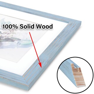 Foto 2 | Foto 2 | Marco De Fotos Kaiwin 100% Madera Maciza Azul 8 X 10 Con Tapete 5 X 7 - Venta Internacional.