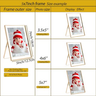 Foto 4 | Foto 4 | Marco Flotante Goryeefine Gold Metal 5x7 Para Fotos De 4x6 - Venta Internacional.