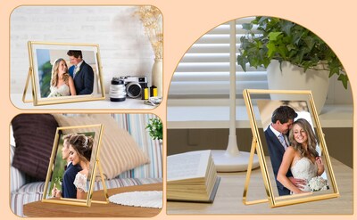 Foto 7 | Foto 7 | Marco Flotante Goryeefine Gold Metal 5x7 Para Fotos De 4x6 - Venta Internacional.