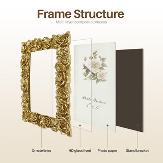 Foto 7 | Foto 7 | Marco De Fotos Van Gogh Art Dorado Vintage 10 X 15 Cm Resina Con Cristal - Venta Internacional.