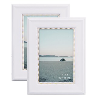 Foto 1 | Foto 1 | Marco De Fotos Graduationmall De 4 X 6 Pulgadas Blanco Con Cuentas Doradas Paquete De 2 Unidades - Venta Internacional.