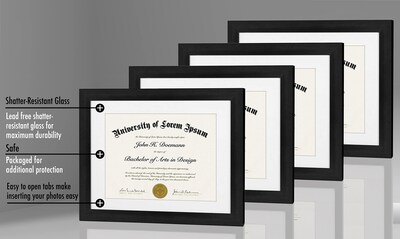 Foto 5 | Foto 5 | Juego De 4 Unidades De La Colección Diploma Frame Americanflat Legacy Color Negro - Venta Internacional.