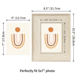 Foto 7 | Foto 7 | Marco De Fotos Takfot Boho Rattan Decor 13x18 Cm Para Pared/mesa - Venta Internacional.